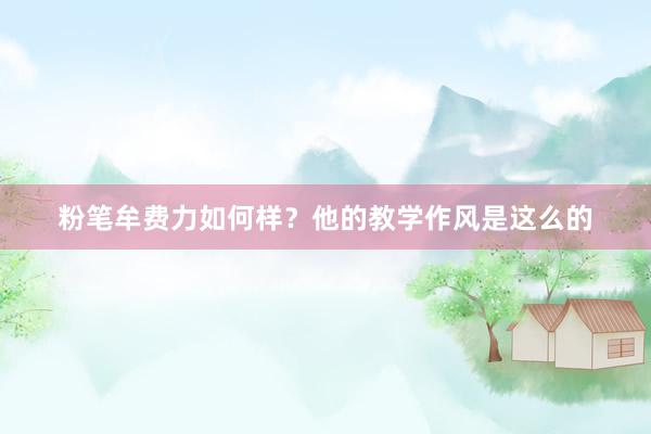 粉笔牟费力如何样？他的教学作风是这么的