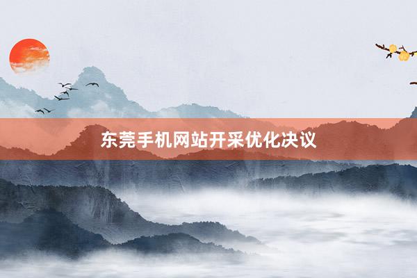 东莞手机网站开采优化决议